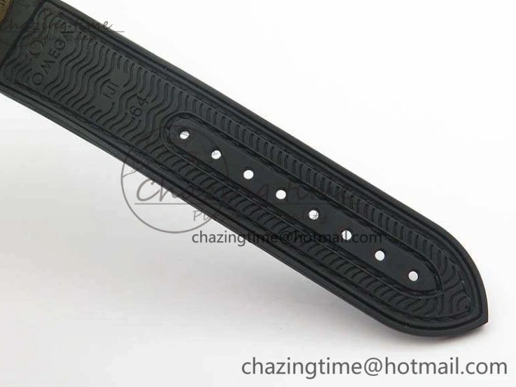0515 Elegant Seamaster Pro Chrono RG OM Best Edition Black Ceramic Black Dial On Gummy Strap A 8128